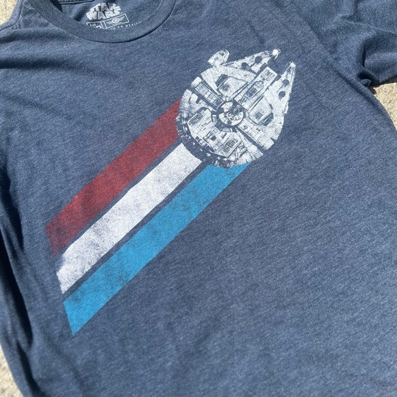 Star Wars Millennium Falcon Retro Striped Shirt Medium - Picture 2 of 4